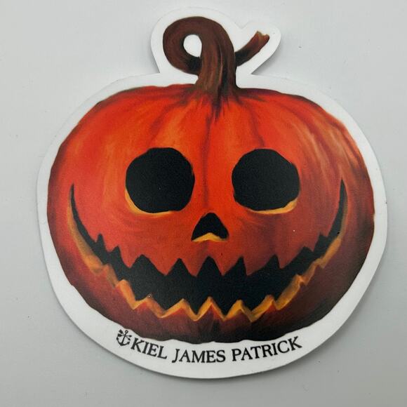 Kiel James Patrick 4 Stickers Pumpkin Jack-O-Lantern Dog in Jeep Decals Preppy - Picture 3 of 5